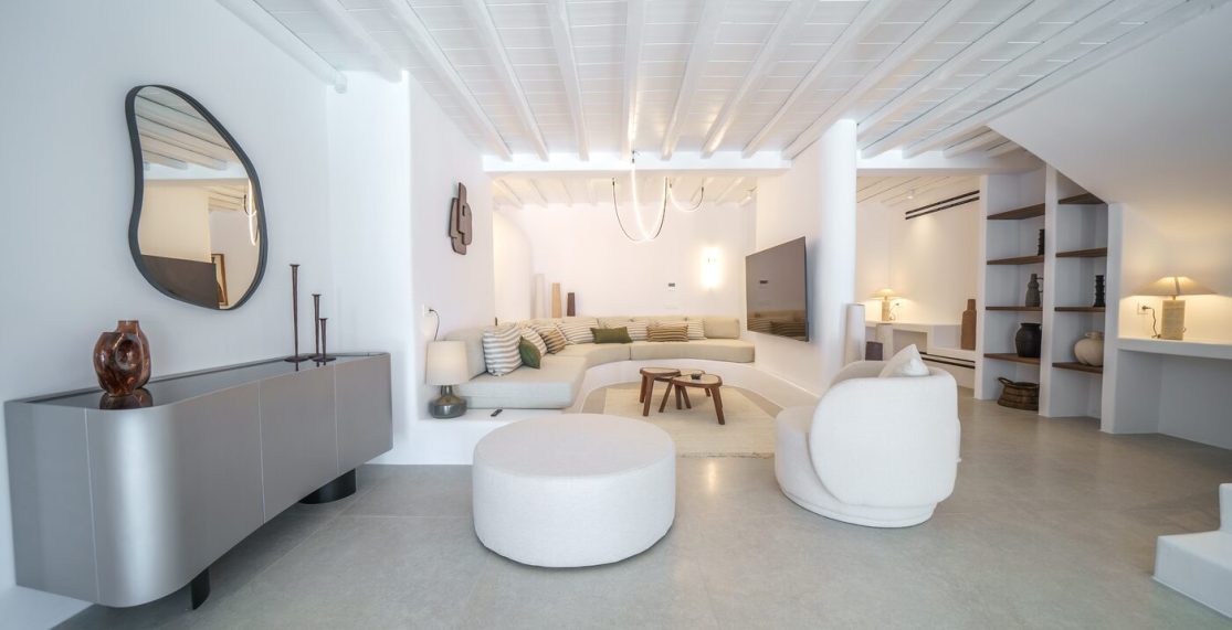 Villa Primadonna living room, Primadonna Villas Mykonos
